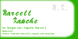 marcell kapche business card